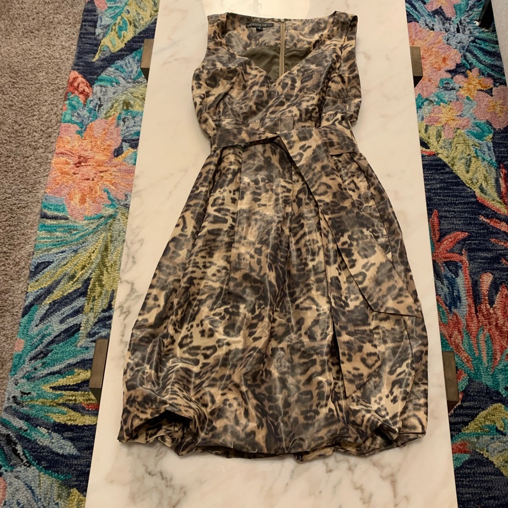 Lafayette 148 cheetah print used dress